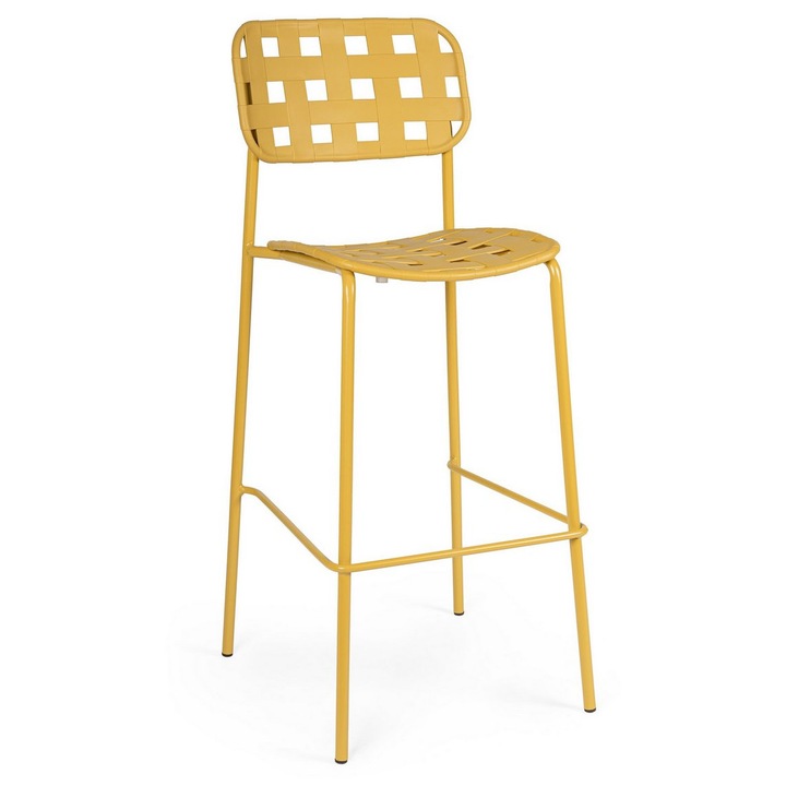 Set 4 scaune bar otel ocru Clover 52x45x109 cm