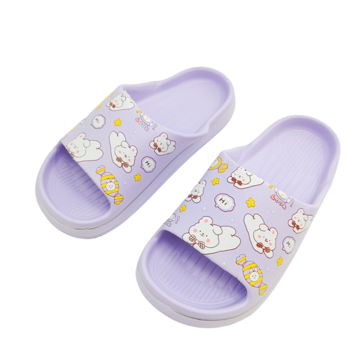 Papuci casual dama, model vesel, H683, mov, 37-38