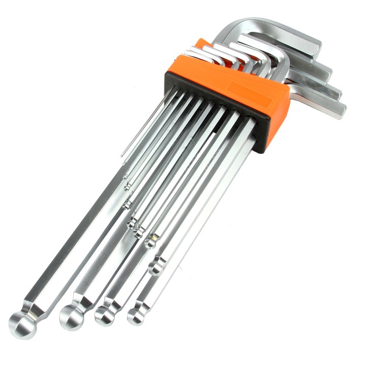 Set chei imbus 2-19mm cu bila si maner 13piese hexagonal (M66429)