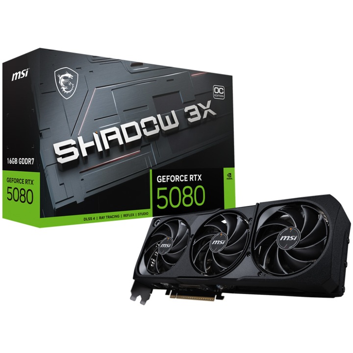 Видео карта MSI GeForce RTX 5080 16G SHADOW 3X OC, 256 бита, GDDR7