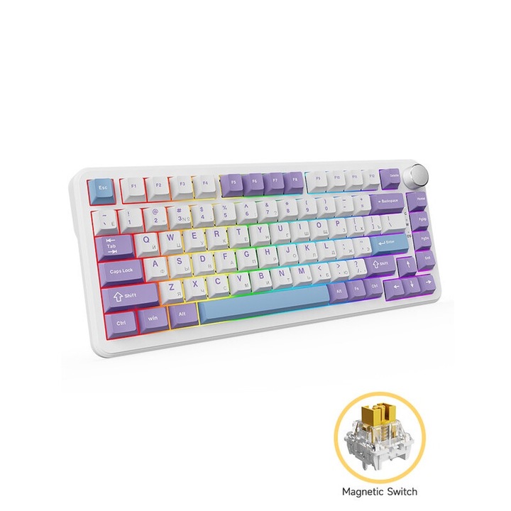 AK820 MAX tastatura mecanica cu fir AJAZZ ® Comutator magnetic dedicat eSports Latanta scazuta Precizie inalta 0.1mmRT reglabila Tastatura mecanica de joc personalizata RGB DIY Suport pentru multi-sistem Adecvat pentru jocuri eSports si birou