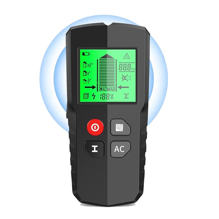 Detector cabluri electrice, BOMSTOM, 5-in-1, 14.5x6x3cm, negru