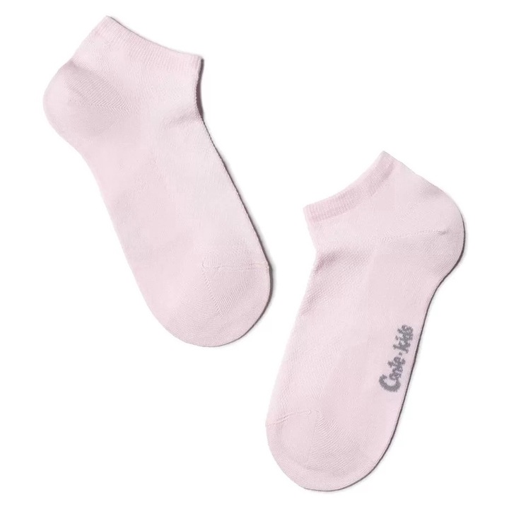 Sosete sport scurte (anclets) pentru copii, din bumbac, Conte Kids Active 484, Roz deschis