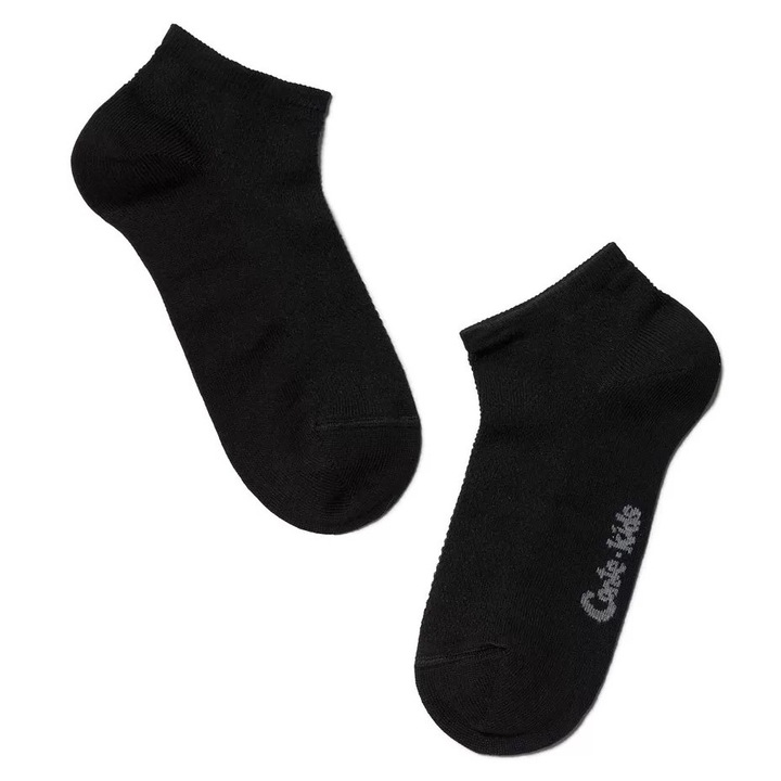 Sosete sport scurte (anclets) pentru copii, din bumbac, Conte Kids Active 484, Negru