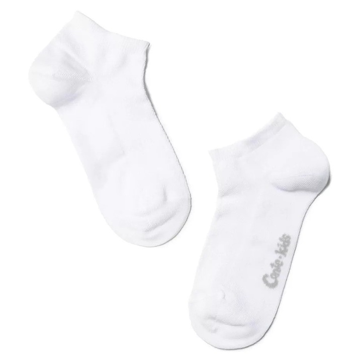 Sosete sport scurte (anclets) pentru copii, din bumbac, Conte Kids Active 484, Alb