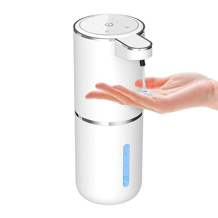 Автоматичен дозатор за течен сапун, BOMSTOM, 400мл, бял, със сензор, презареждаем