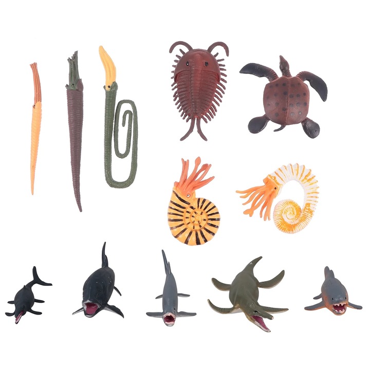 Set figurine animale marine, 12 piese, colorat, 15x9x2cm