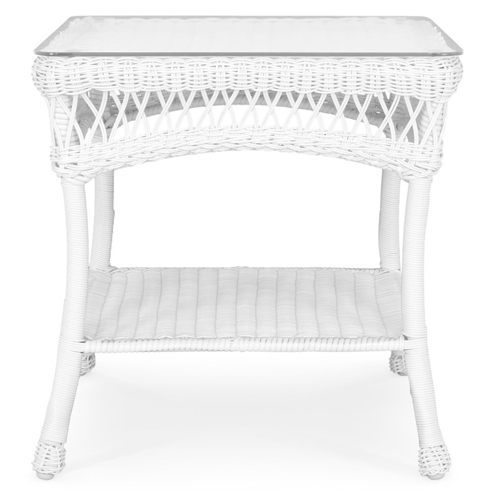 Masuta colt gradina/terasa, Maison Mex SUSAN, L.51 l.51 H.51 cm, alb