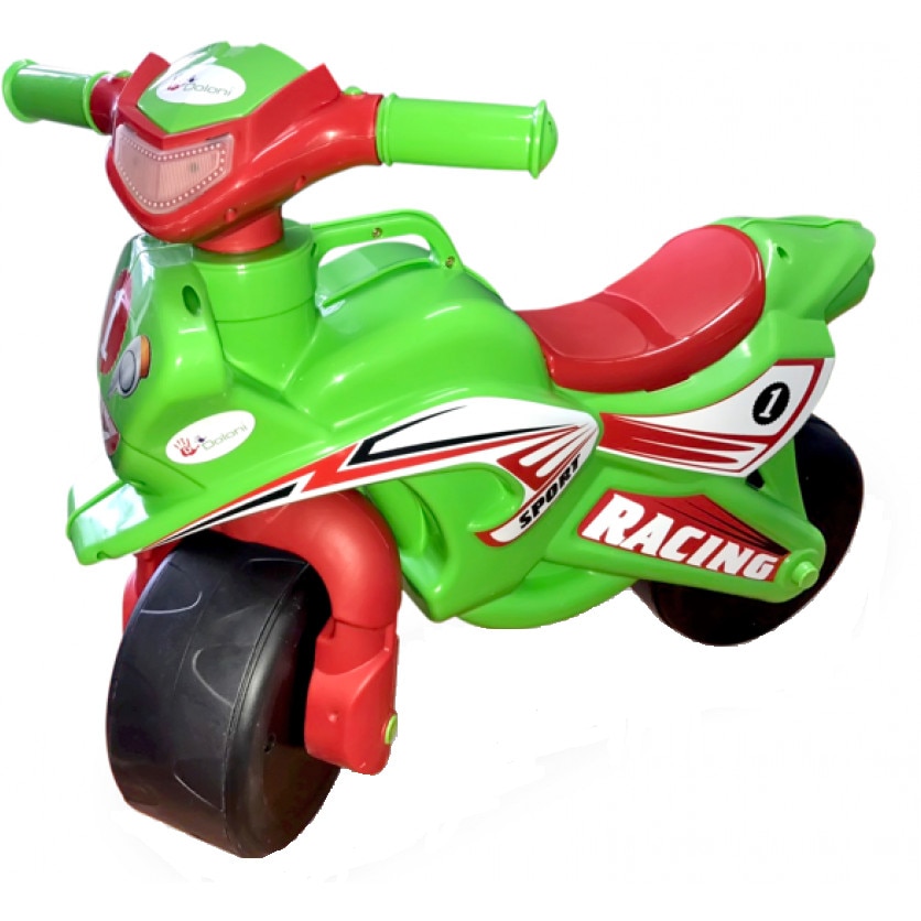 Motocicleta de curse Doloni cu sunete si lumini, verde cu rosu