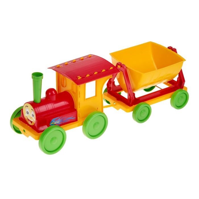 Trenulet pentru copii Doloni rosu cu galben