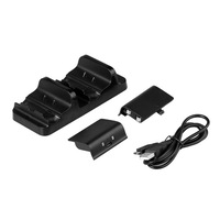 Kit Dobe dock incarcare plus 2 acumulatori pentru controller compatibil cu Xbox One/Slim/Elite, negru