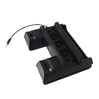 Stand cooler vertical Dobe multifunctional cu incarcare pentru PlayStation PS4 / Slim / Pro, negru