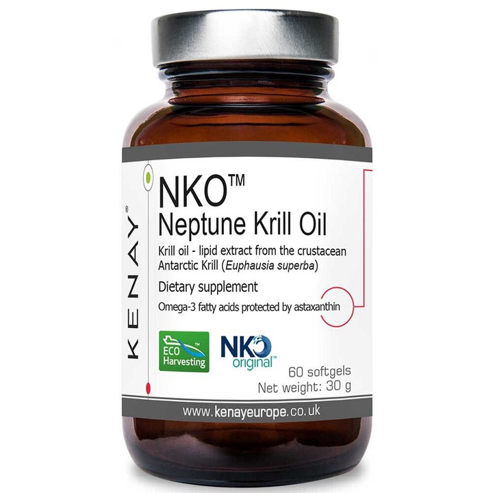 Supliment alimentar, Ulei de Krill (Neptune Krill Oil), Kenay GmbH, Omega 3, 60 capsule