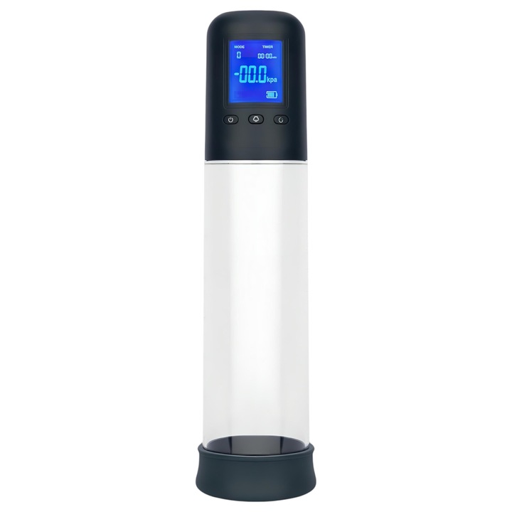 Автоматична помпа за пенис LCD, Boners, прозрачно черно