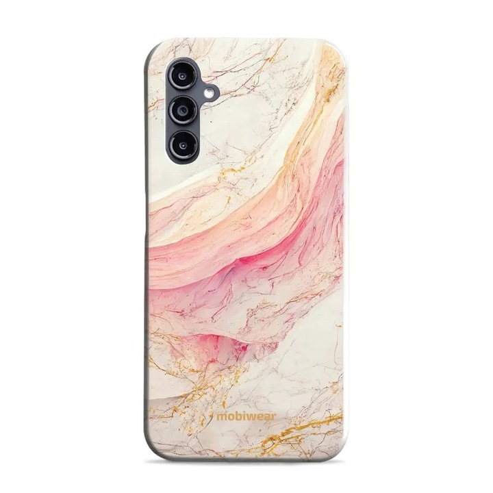 Husa rezistenta Mobiwear Elite Pro pentru Samsung Galaxy A56 5G, marmora roz si aurie, 2 straturi, protectie impotriva socurilor