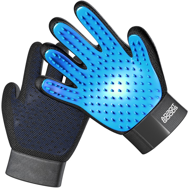 AdroitGoods Manusa pentru indepartarea parului pentru animale de companie - Pentru pisici si caini - Albastru