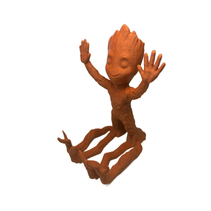 Suport Telefon pentru Birou sau Noptiera in forma personajului Groot din Gardienii Galaxiei, Caramiziu