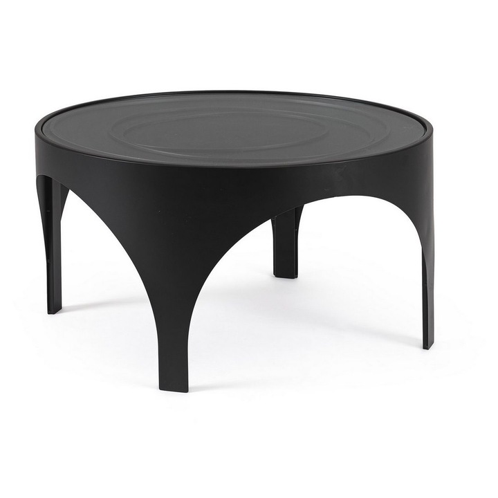 Masuta otel negru sticla Archie 70x38 cm