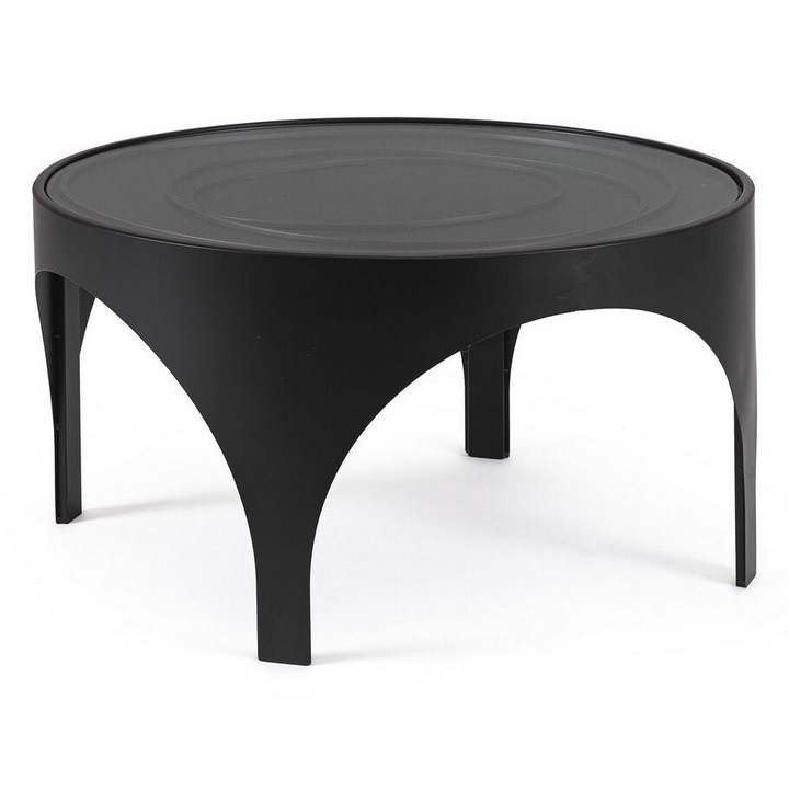 Стоманена маса от черно стъкло Archie 70x38 см