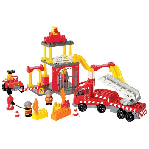 Set cuburi Ecoiffier de construit, Statia de Pompieri