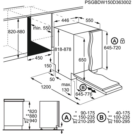 Masina de spalat vase incorporabila AEG FSE83400P, 9 seturi, 7 programe, Clasa A+++, Moto inverter, Afisaj digital, Time Beam, 45 cm