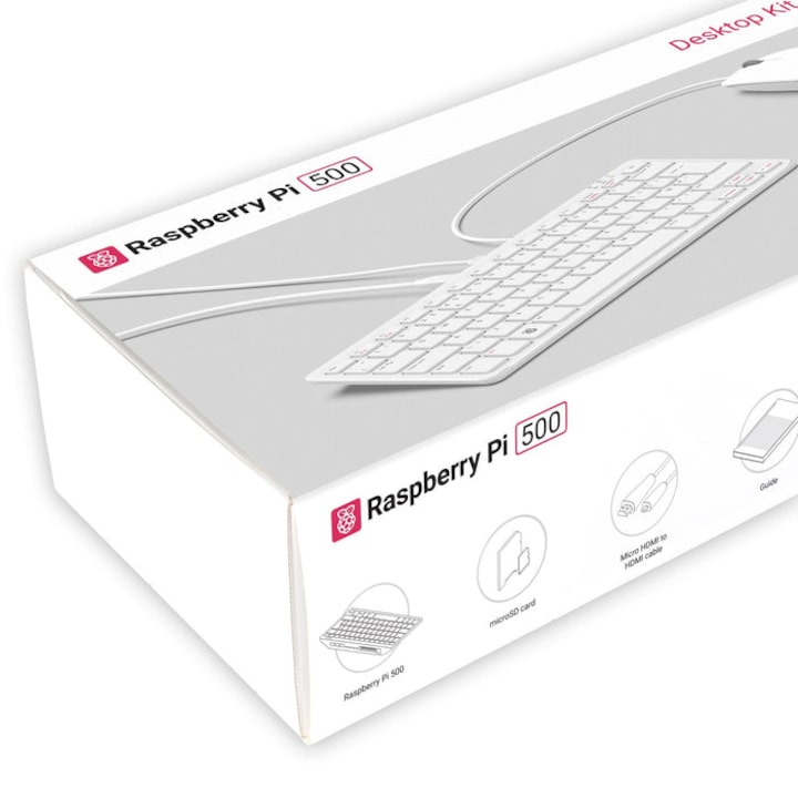Компактен компютърен комплект Raspberry Pi 500 EU с мишка и клавиатура