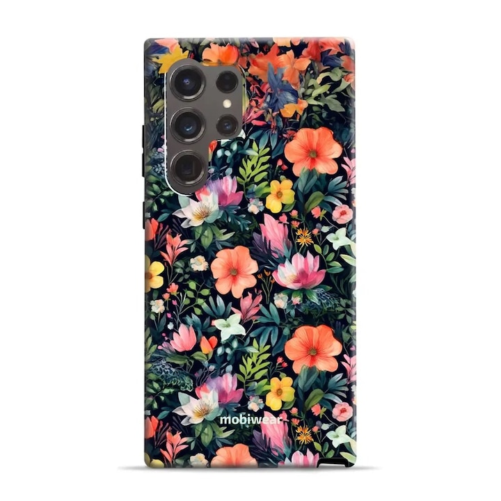 Husa rezistenta Mobiwear Elite Pro pentru Samsung Galaxy S25 Ultra, design cu flori, multicolor