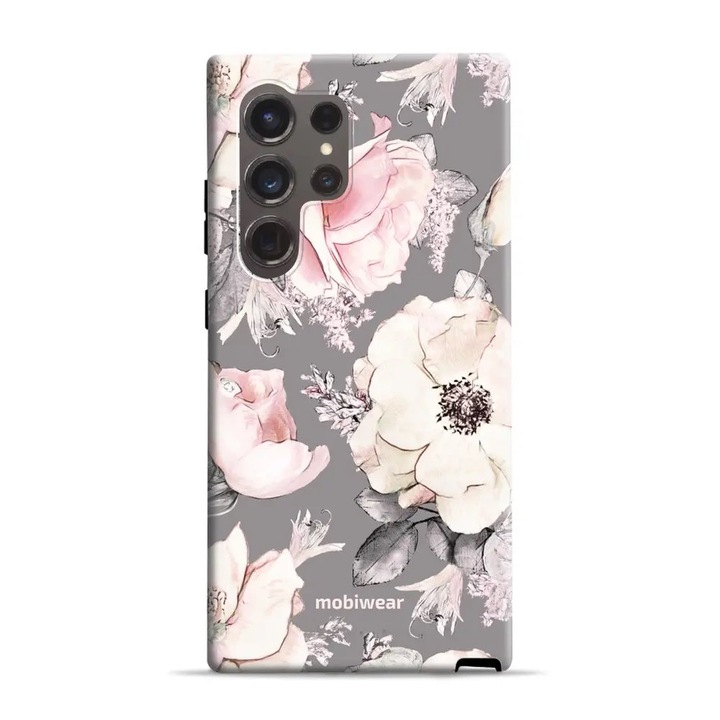 Husa rezistenta Mobiwear Elite Pro pentru Samsung Galaxy S25 Ultra, design cu flori, multicolor, 2 straturi de protectie
