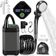 Dus portabil de camping cu robinet incorporat XGETOP® 6000mAh cu afisaj LED inteligent, 4 moduri de pulverizare, IPX7 impermeabil in aer liber Pompa de tabara pentru drumetii, calatorii, masina, animale de companie