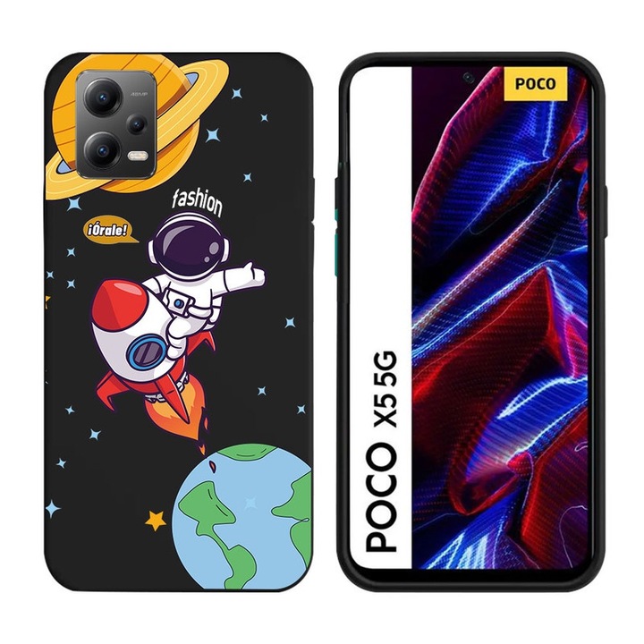 Husa telefon Xiaomi Poco X5 5G / Redmi Note 12 5G, protectie camera, silicon moale, multicolor