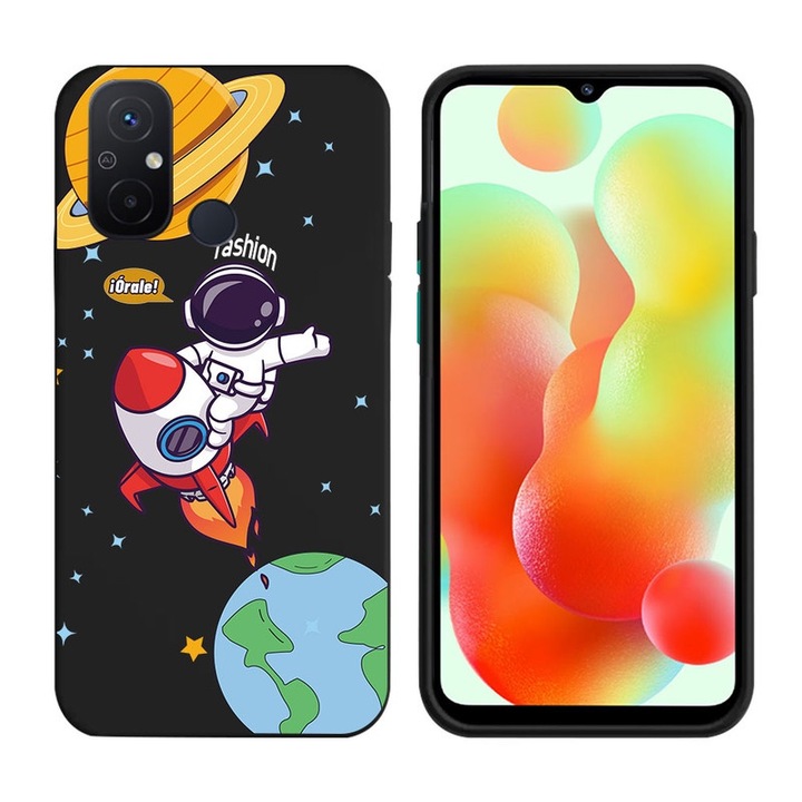 Husa telefon Xiaomi Redmi 12C, protectie camera, silicon moale, multicolor, 4G