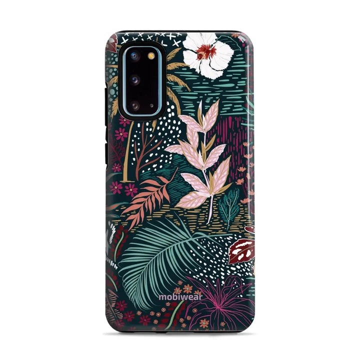 Husa rezistenta Mobiwear Elite Pro pentru Samsung Galaxy S20, design flori, multicolor