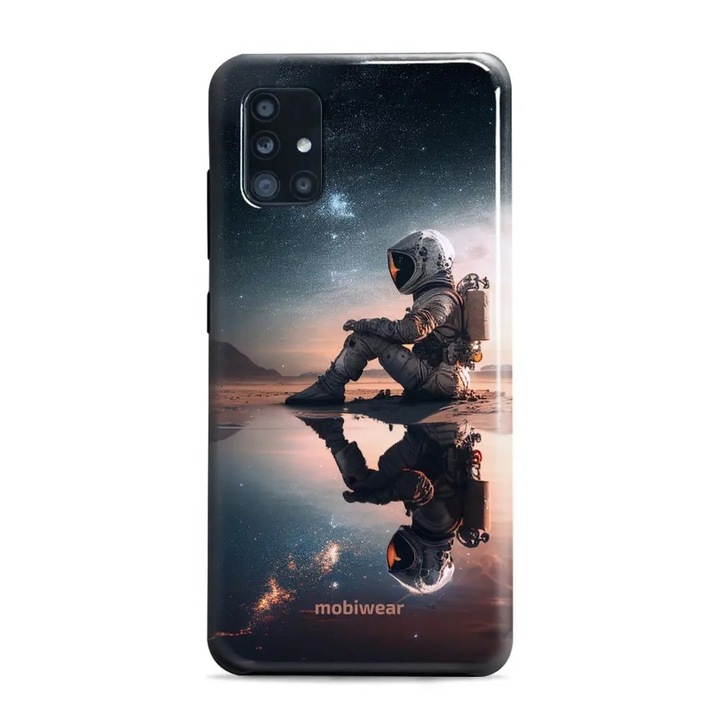 Husa rezistenta Mobiwear Elite Pro pentru Samsung Galaxy A71, protectie dubla, culoare gri, motiv spatial