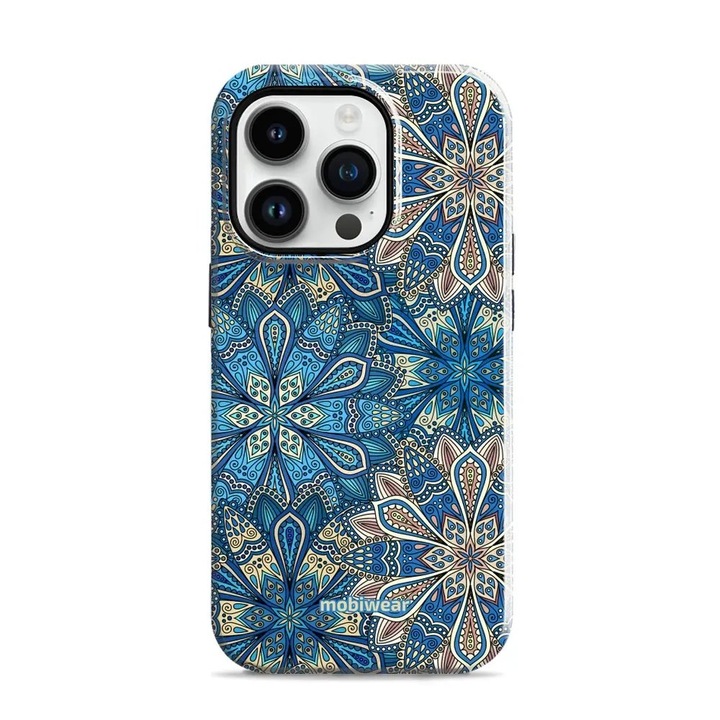 Husa rezistenta Mobiwear Elite Pro pentru Apple iPhone 14 Pro, albastra, cu protectie impotriva socurilor si zgarieturilor