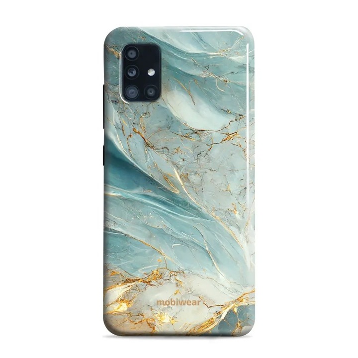Husa rezistenta Mobiwear Elite Pro pentru Samsung Galaxy A71, mramor verde si auriu, 2 straturi de protectie