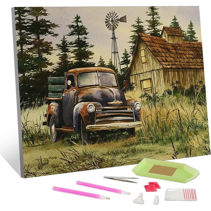 Set de artizanat TISHIRON 5D 12x16 inch, color brown