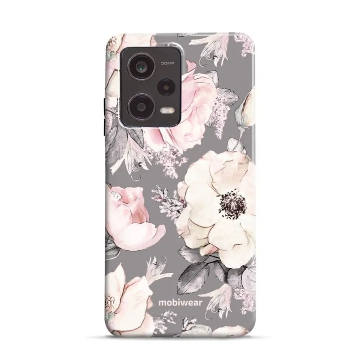 Калъф, Mobiwear - Elite Pro - EX06E за Xiaomi Redmi Note 12 Pro 5G, Розово С Флорален Мотив