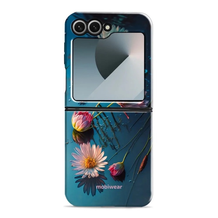 Устойчив калъф Mobiwear Elite Pro за Samsung Galaxy Z Flip 6, дизайн с цветя, многоцветен