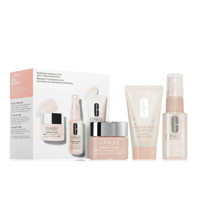 Set Moisture Surge Clinique, Crema, Masca, Spray fata, Zi/Noapte