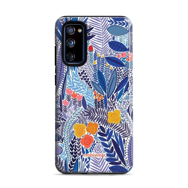 Husa rezistenta Mobiwear Elite Pro pentru Samsung Galaxy S20 FE, design floral, multicolor, 2 straturi de protectie