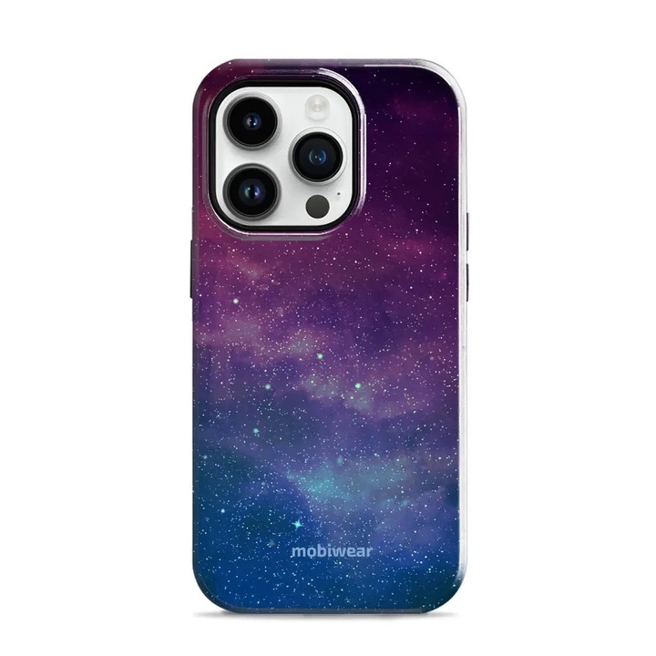 Husa rezistenta Mobiwear Elite Pro pentru Apple iPhone 14 Pro, protectie dubla, culoare mov