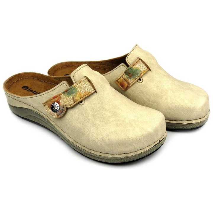 Női papucs INBLU PF-04, bézs, eco-bőr