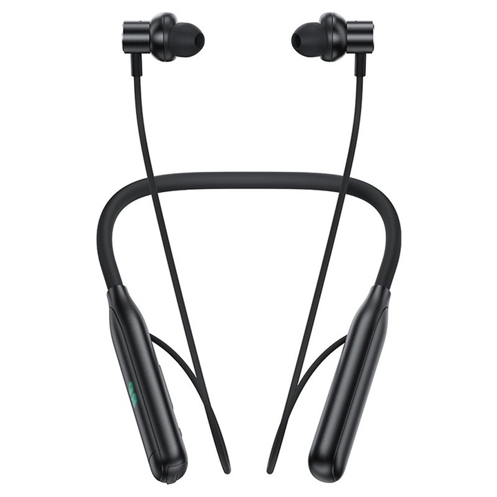 Слушалки зад главата, Bluetooth, Лента за врат, ipx4, led дисплей, Черен