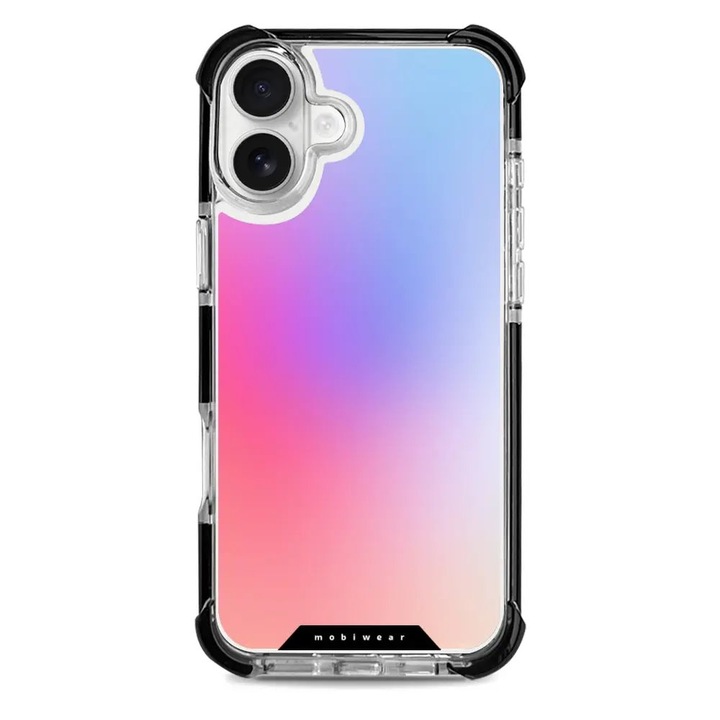 Husa rezistenta Mobiwear MagSafe Elite Bumper pentru Apple iPhone 16 Plus, roz, material plastic si TPU