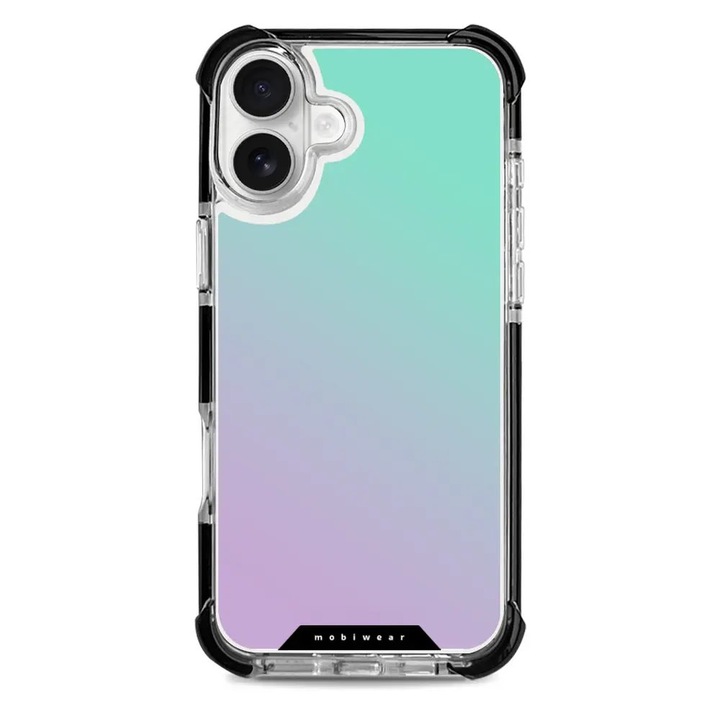 Husa rezistenta Mobiwear MagSafe Elite Bumper pentru Apple iPhone 16 Plus, violet, design abstract, protectie maxima