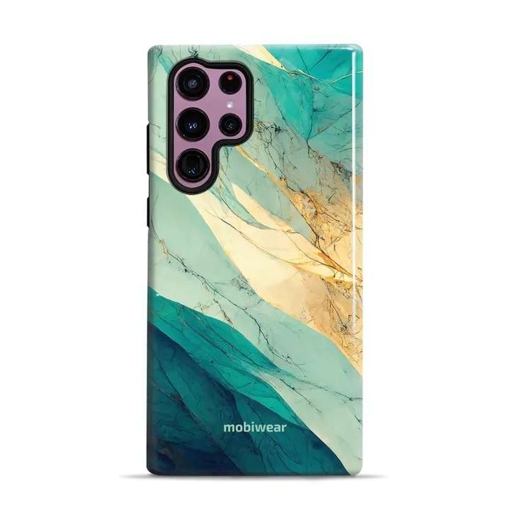 Устойчив калъф Mobiwear Elite Pro, Samsung Galaxy S22 Ultra, зелен, 2 слоя защита