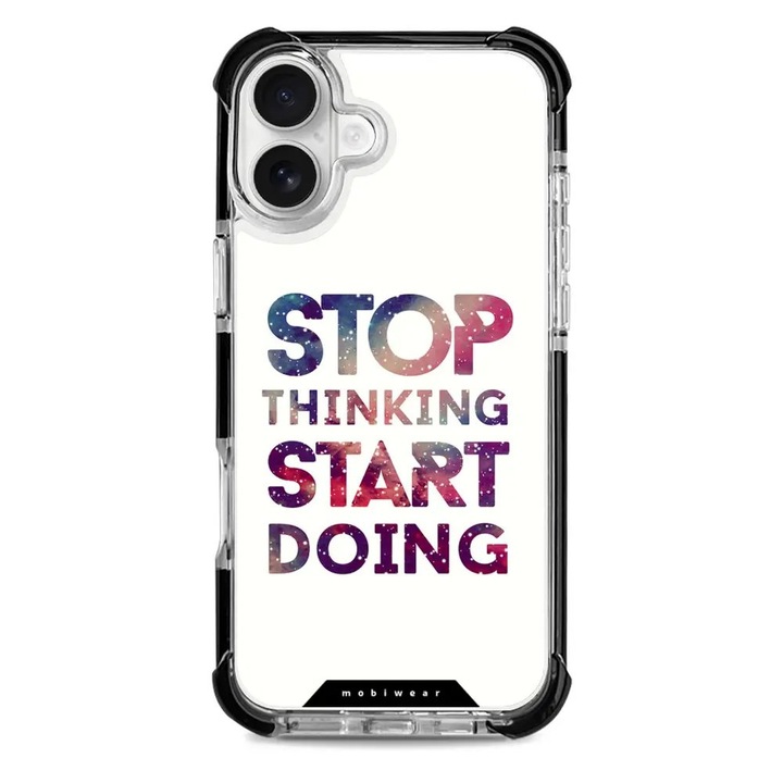 Husa rezistenta Mobiwear MagSafe Elite Bumper pentru Apple iPhone 16 Plus, alb, protectie maxima, design ergonomic