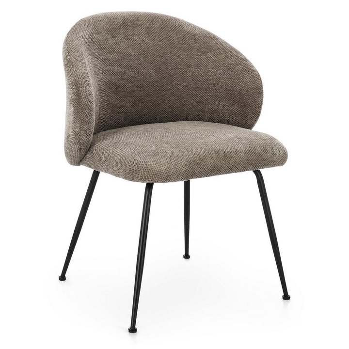 2 db Geisen fekete taupe textil acél szék készlet 59,5x60x70 cm