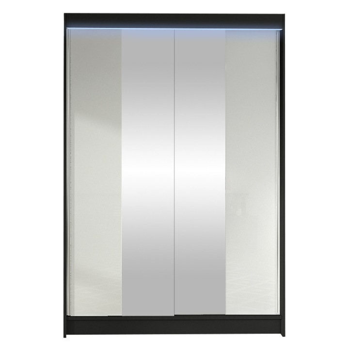 Dulap Parys II cu LED, MIRJAN24, negru + alb, 58x120x200 cm