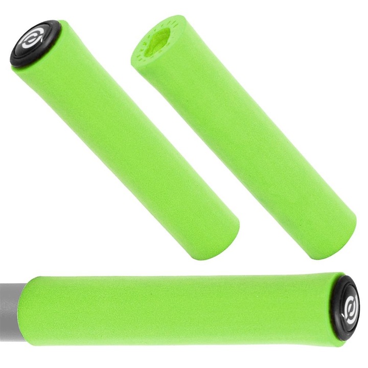 Mansoane bicicleta Bike Ribbon SIO2 Extralite, 130 mm, silicon, verde, set 2 bucati